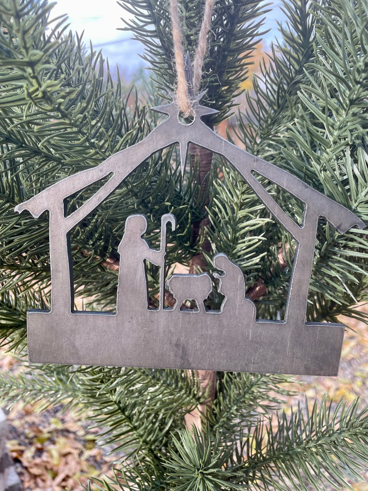 Metal Nativity Christmas Ornament
