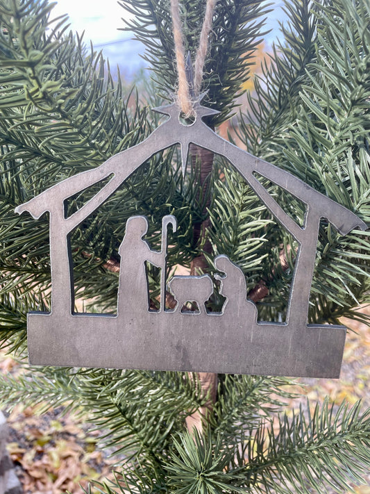 Metal Nativity Christmas Ornament