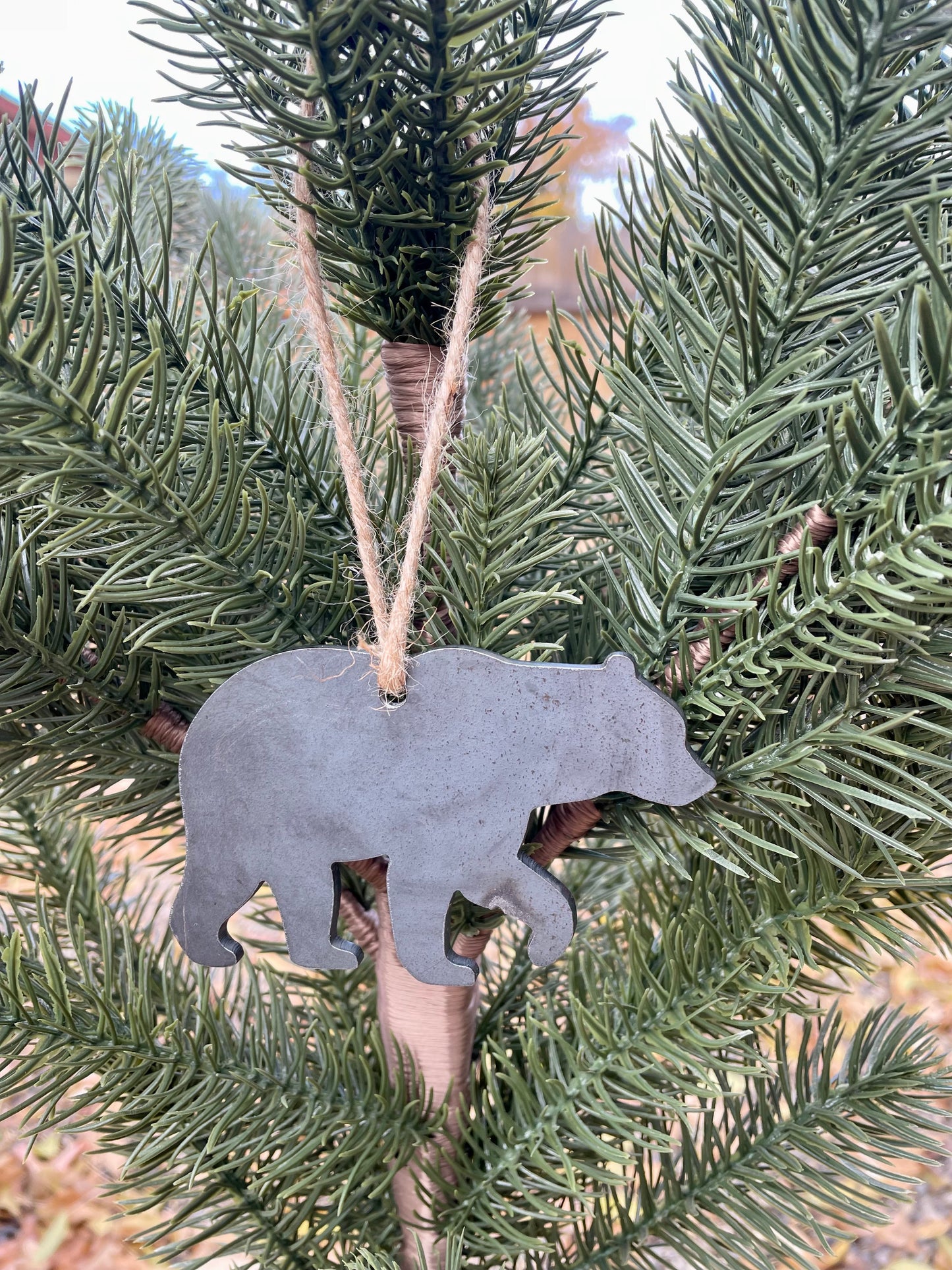 Rustic Christmas Bear Ornament