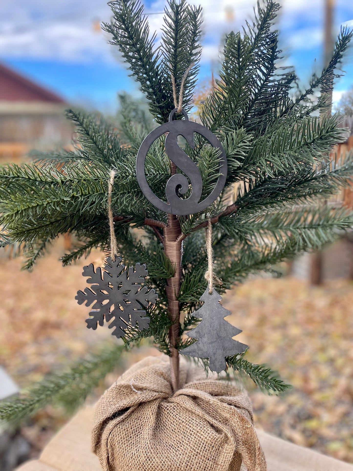 Rustic Christmas Ornament set with Personalization