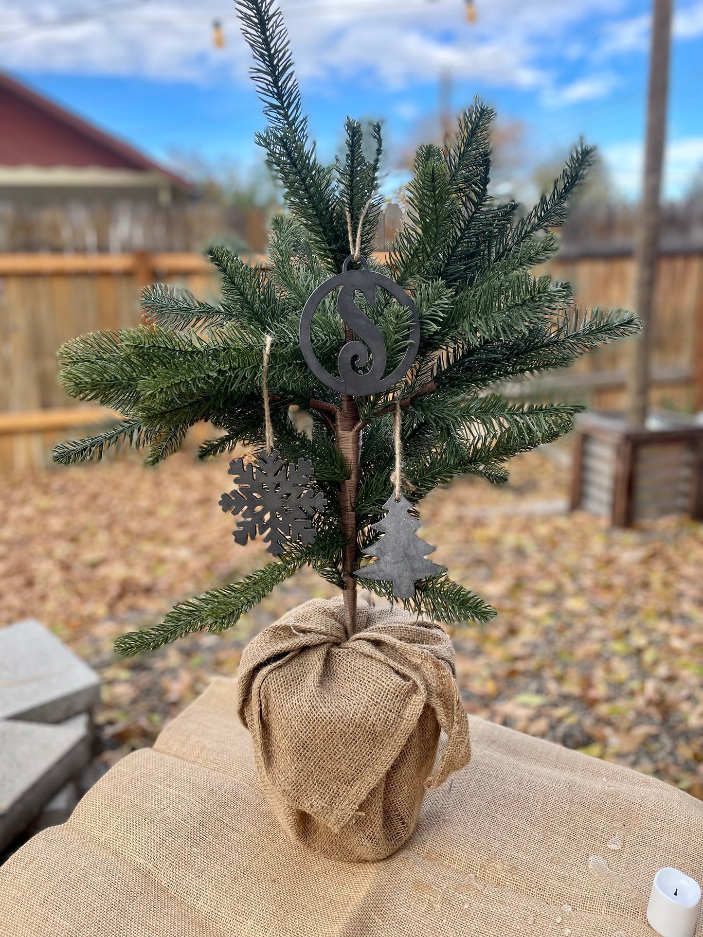 Rustic Christmas Ornament set with Personalization