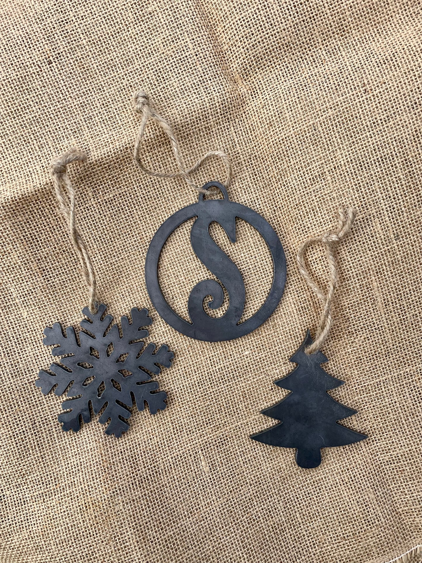 Rustic Christmas Ornament set with Personalization