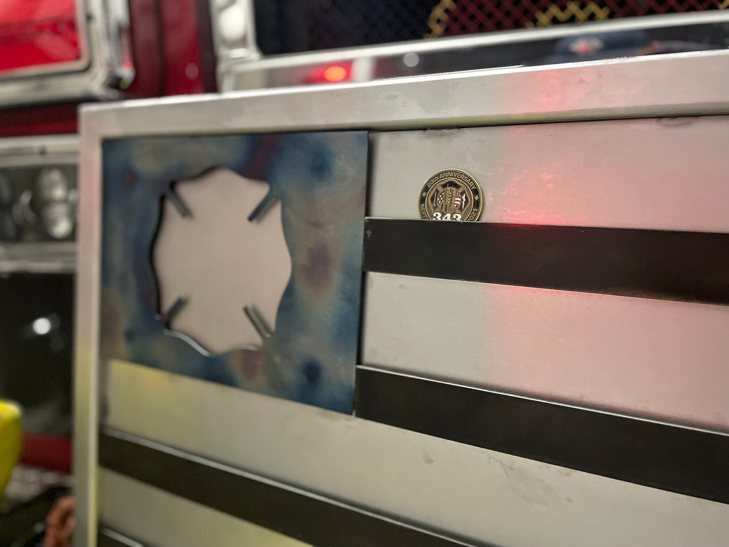 Metal American Flag Challenge Coin Display