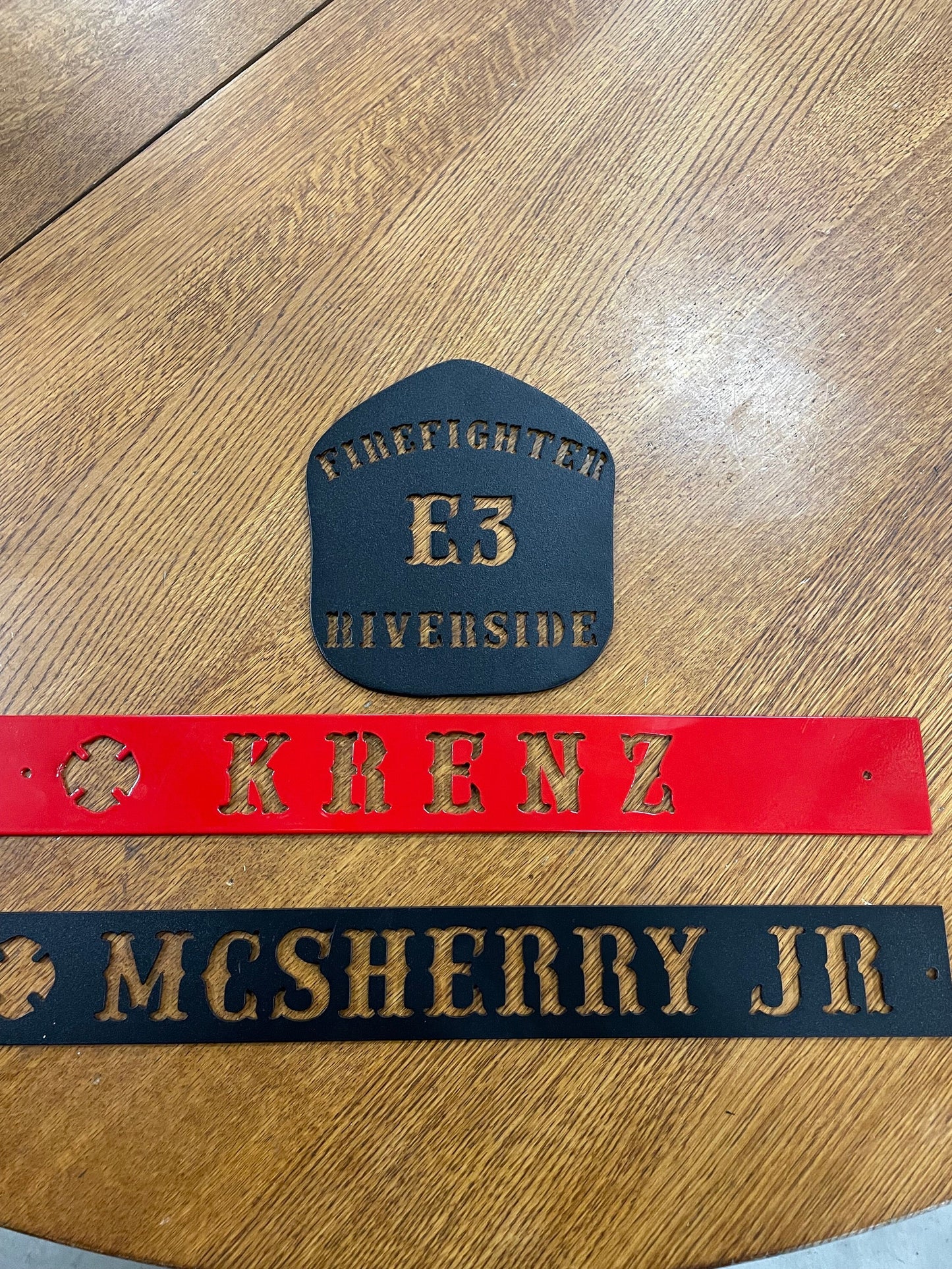 Custom Metal Firefighter Turnout Locker Nametag