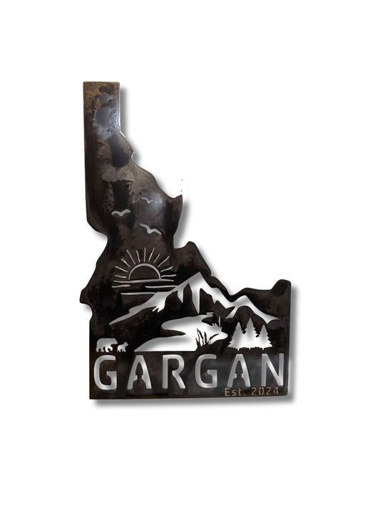 Custom Metal Family Idaho sign