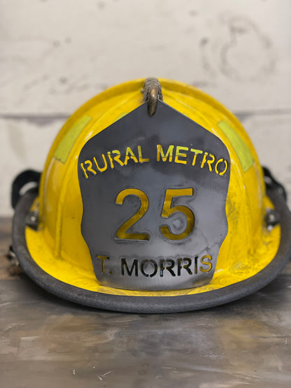 Custom Firefighter Metal Helmet Shield