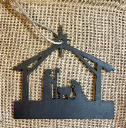 Metal Nativity Christmas Ornament