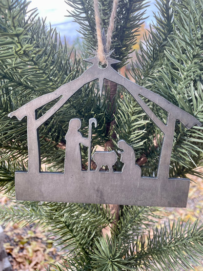 Metal Nativity Christmas Ornament
