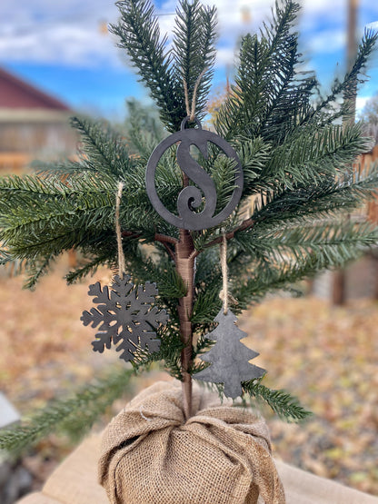 Rustic Christmas Ornament set with Personalization