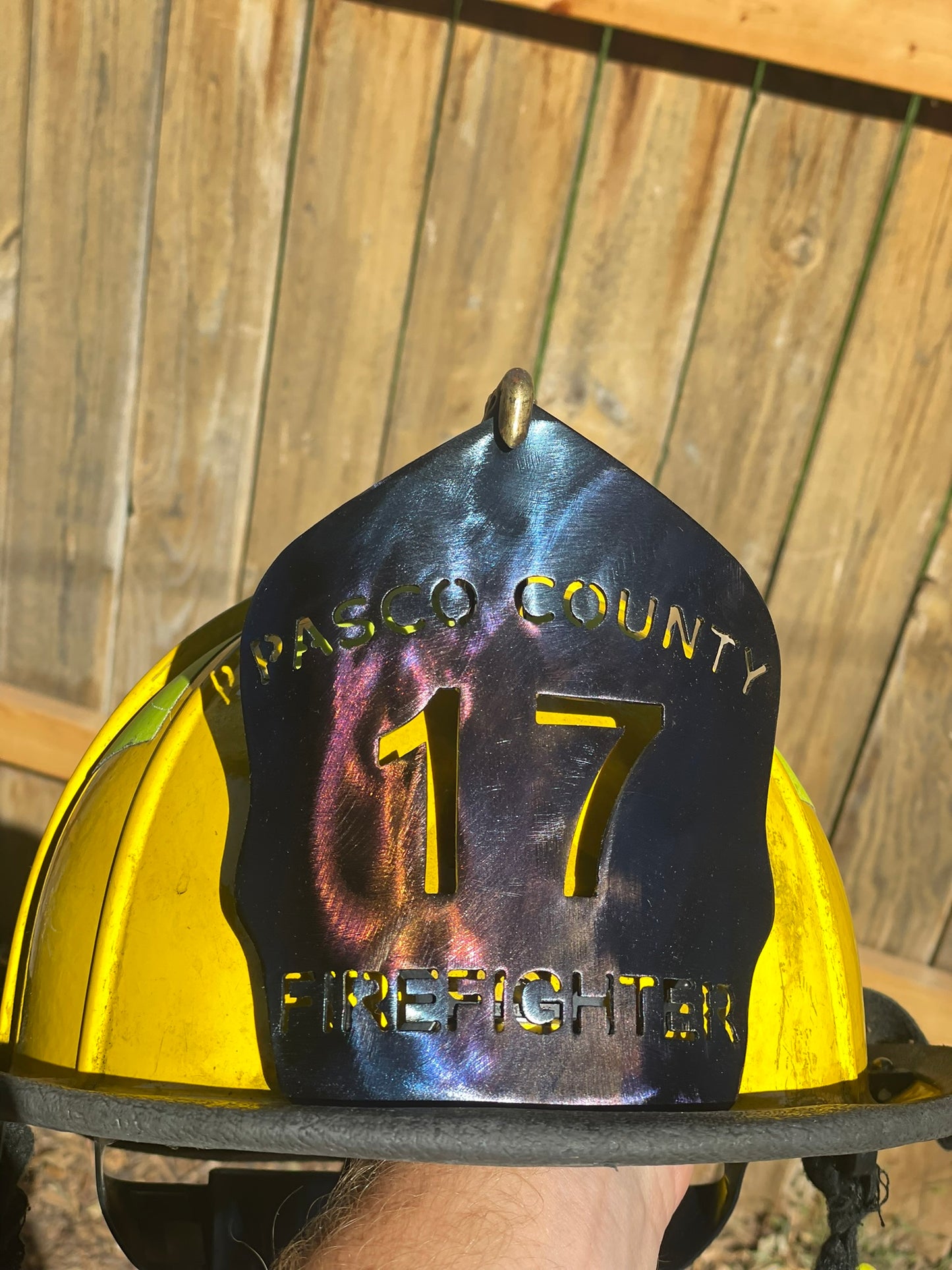 Custom Firefighter Metal Helmet Shield