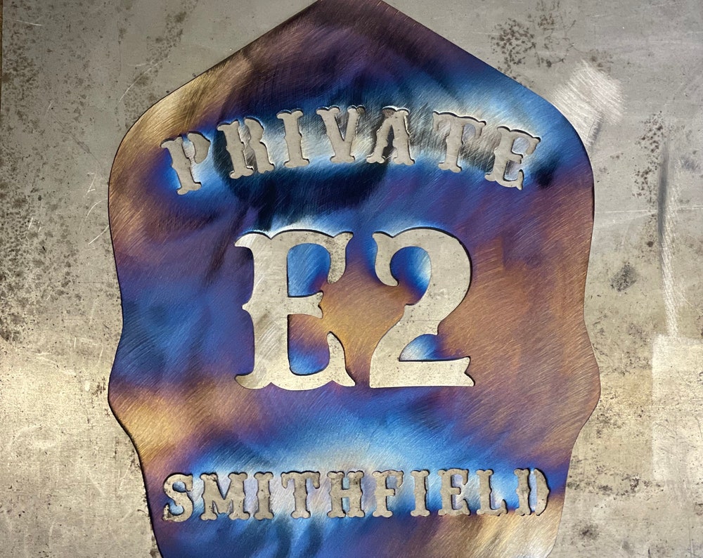 Custom Firefighter Helmet Shield Sign