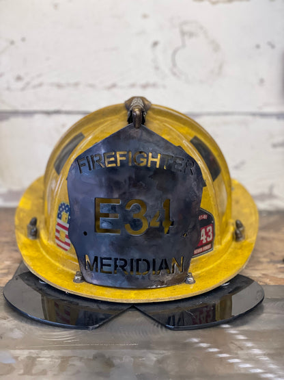 Custom Firefighter Metal Helmet Shield