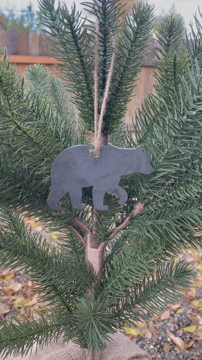 Rustic Christmas Bear Ornament